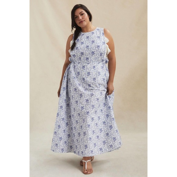 Selkie Dresses & Skirts - New Plus Size Anthropologie Selkie Pinafore Printed Midi Dress Size 1X